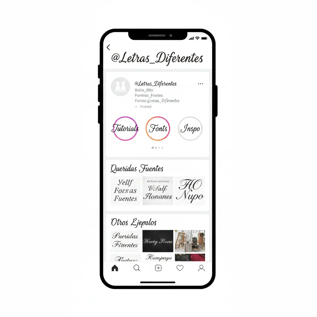 Fontes Para Instagram 4 Exemplos de fontes para bio do Instagram mostrando estilos criativos, minimalistas e profissionais