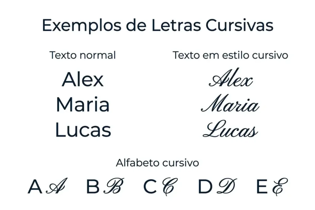 Letras Diferentes Cursivas para Copiar e Usar em Nomes 1 Exemplo de Letras Diferentes Cursivas para copiar e usar em nomes
